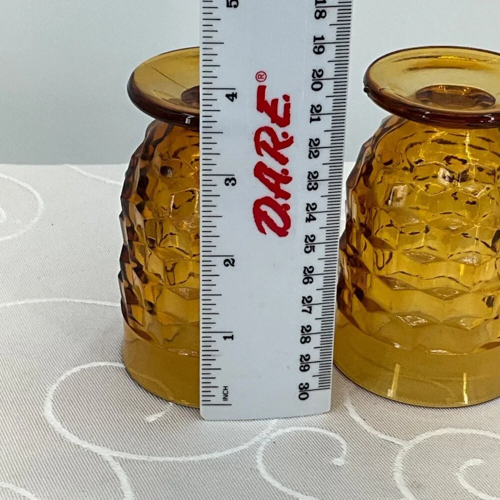 Whitehall Cubist Glass Juice Goblets Set Of 2 Textured Pattern 4 Inches Tall Col